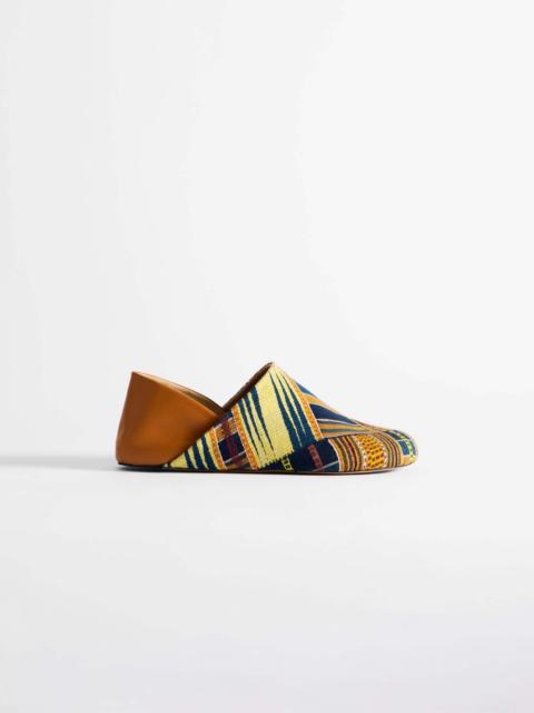 WOMENS SLIPPER MULES IN BLUE-MULTI