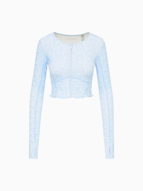 Laudie Bow Print Active Zip-Up