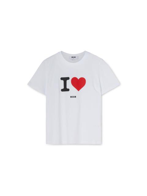 Cotton crewneck t-shirt with seasonal statement