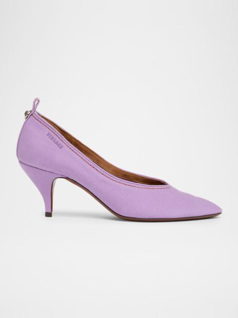 65mm Canvas Pointed-Toe Pumps