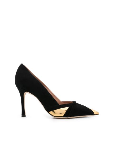100mm contrasting-panel pumps
