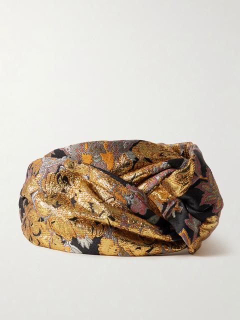 Twisted Floral-brocade Headband