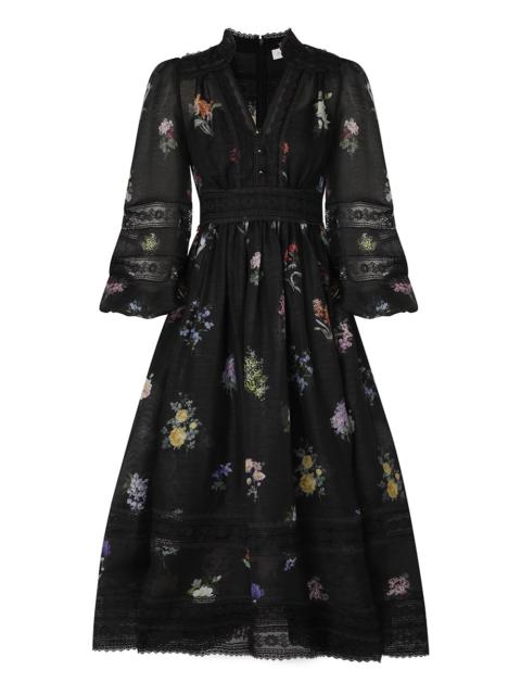 NATURA V NECK LACE MIDI DRESS