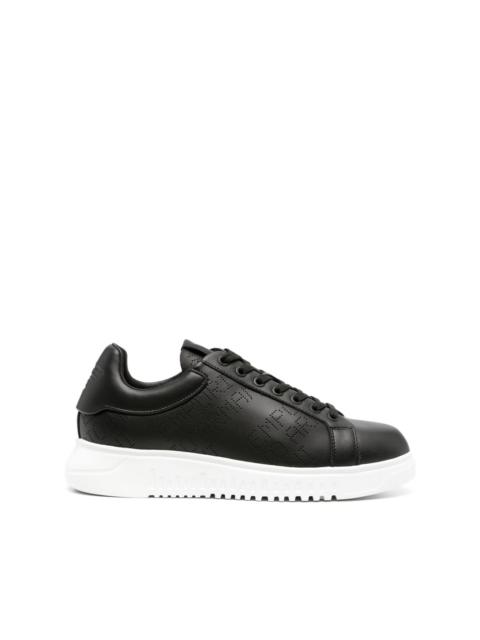 Icon logo-perforated leather sneakers
