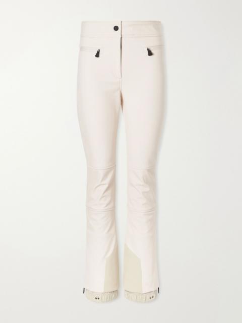 Stretch-shell flared ski pants Cream
