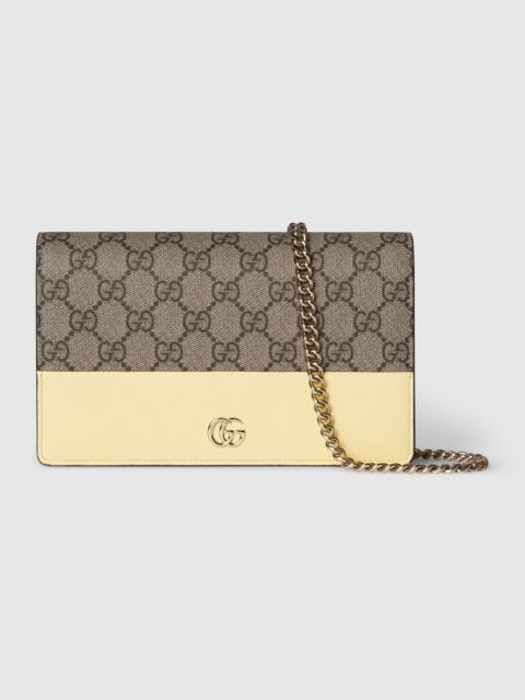 GG Marmont bi-color wallet on chain