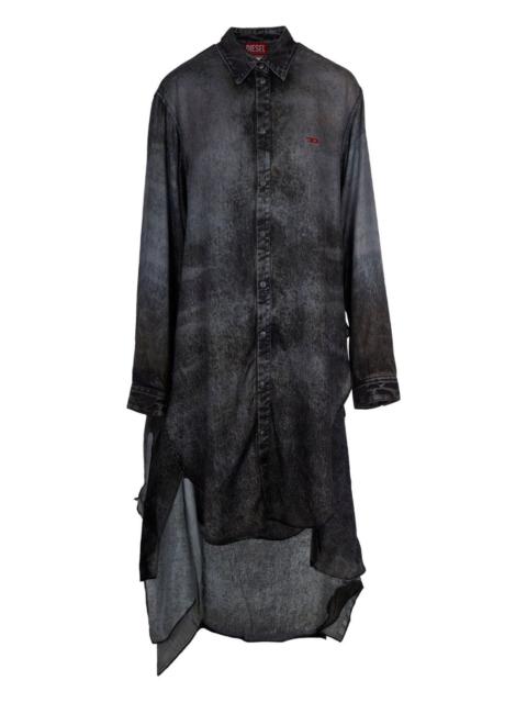 D-Iletta denim-effect wrap dress