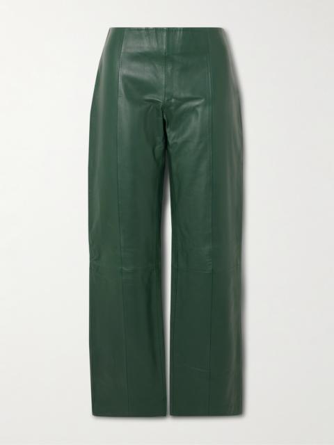 Leather Straight-leg Pants