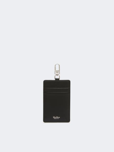 Leather badge holder - BLACK
