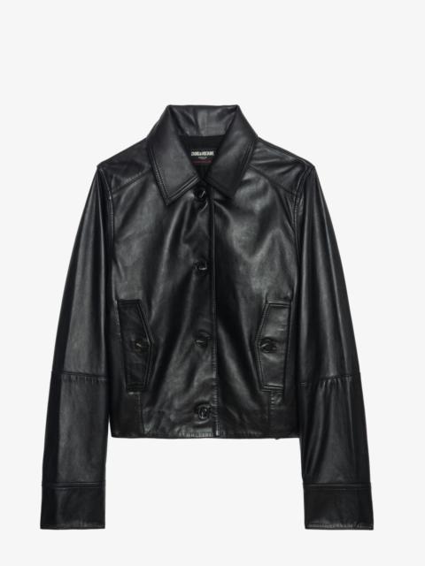Liston Cropped Black Leather Jacket