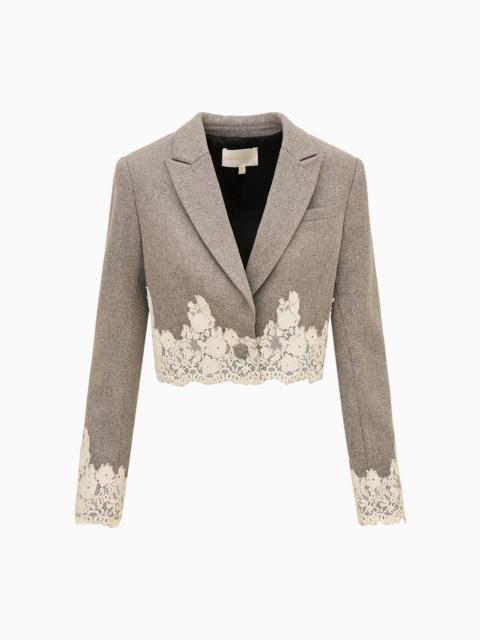 Icarus Cropped Lace-Trimmed Blazer