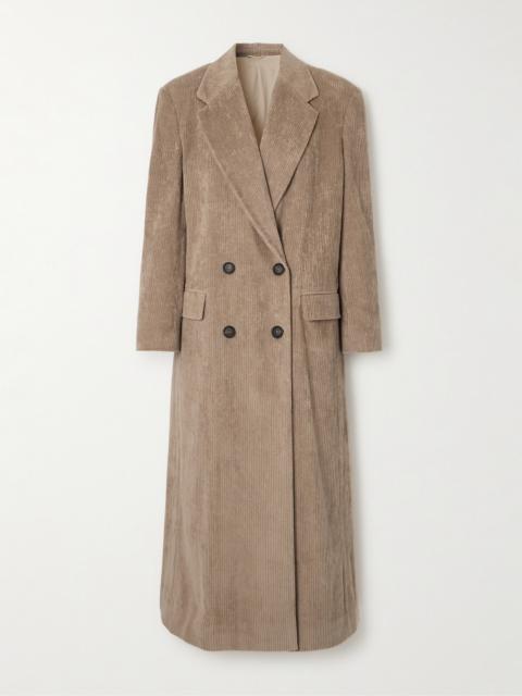 Double-breasted Cotton-blend Corduroy Coat