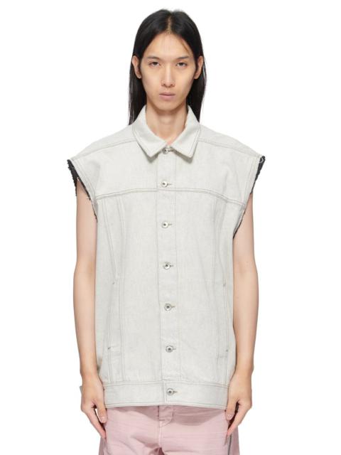 sleeveless cotton denim vest