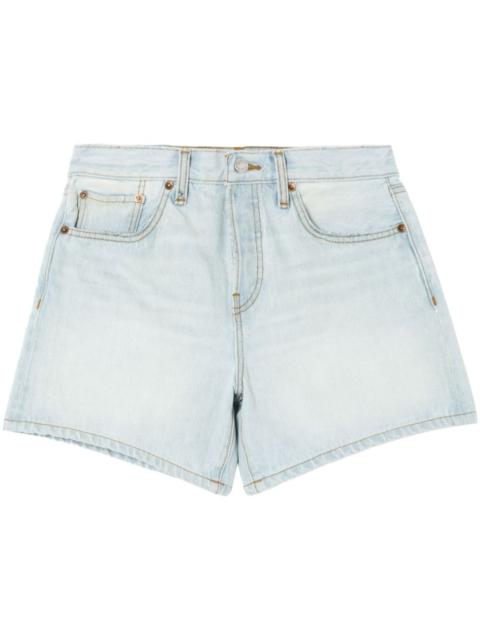 mid-rise denim shorts