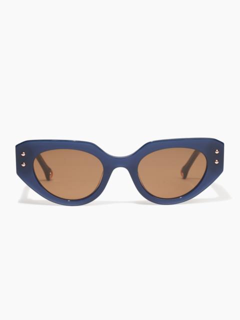 Oval Frame Sunglasses With Contrast Temples