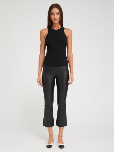 BLACK LEATHER CROP FLARE