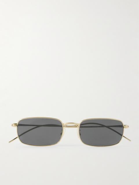 Rectangle-frame Silver-tone Sunglasses