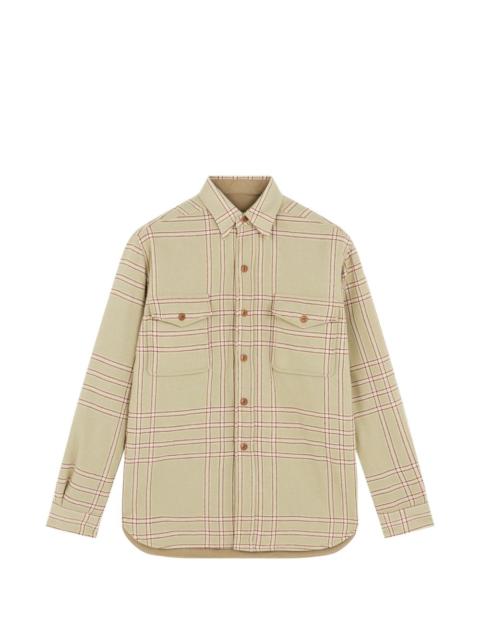patch-pockets checked overshirt