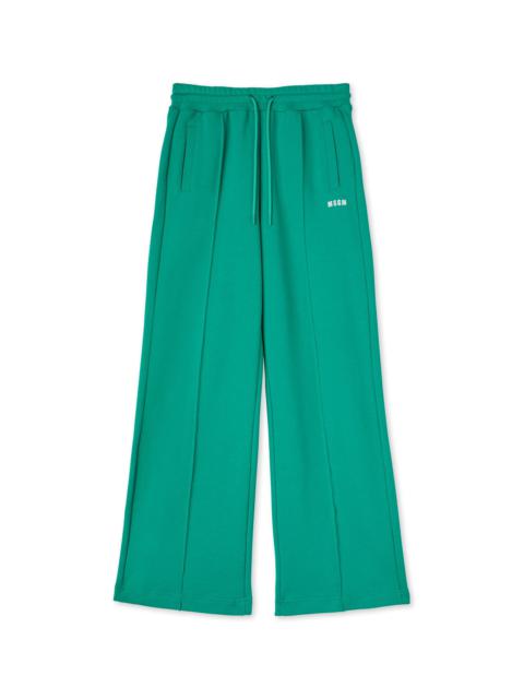 Cotton jogging trousers with MSGM Mini logo print