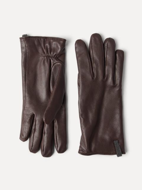 Nappa leather gloves with monili