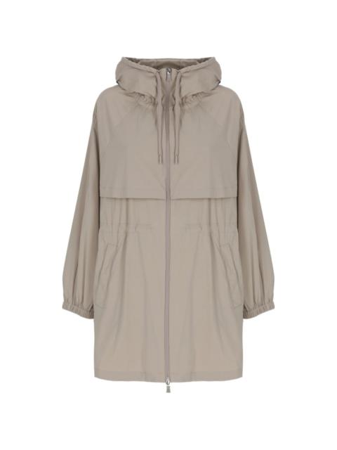hooded zip-up parka coat