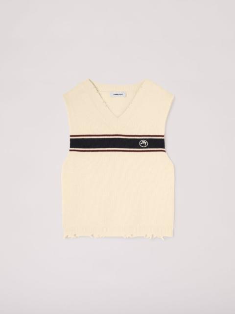 DAMAGED RIB KNIT VEST