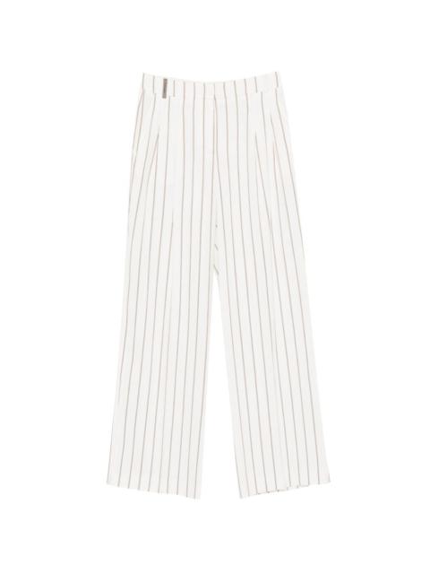 pinstripe-pattern trousers