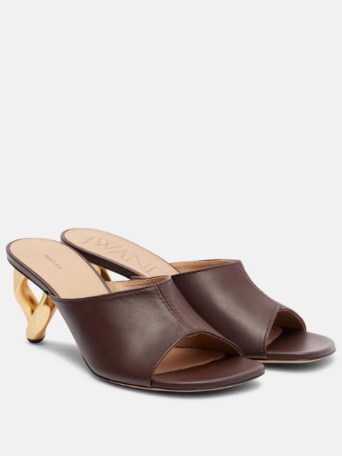 Stitch leather mules