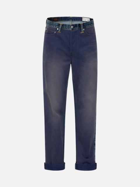 Seagull Appliqué Embroidery Baggy Fit Patchwork Jeans