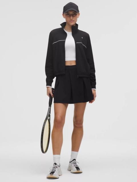 Angled-Pleat High-Rise Tennis Skirt