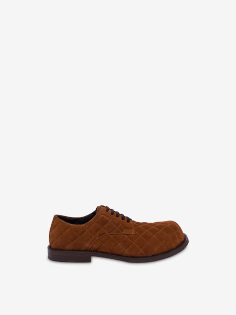 QUILTED SUEDE DERBY