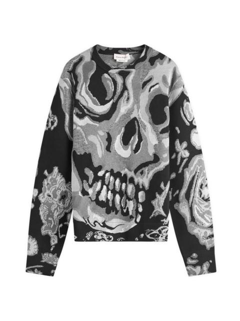 Alexander McQueen Waxed Floral Skull Jacquard Jumper