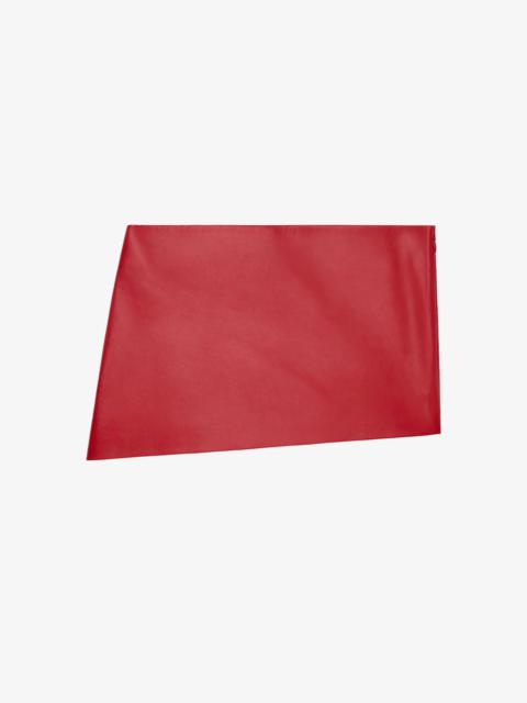 MINI ASYMMETRIC SKIRT IN LEATHER