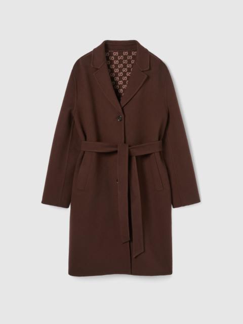 Reversible silk wool coat