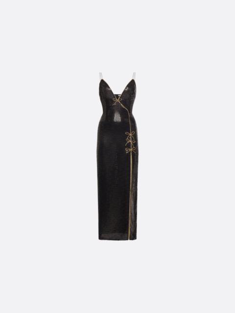 SEQUIN EMBROIDERED SLIP DRESS