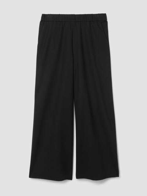 Lightweight Ponte Pleated Wide-Leg Pant