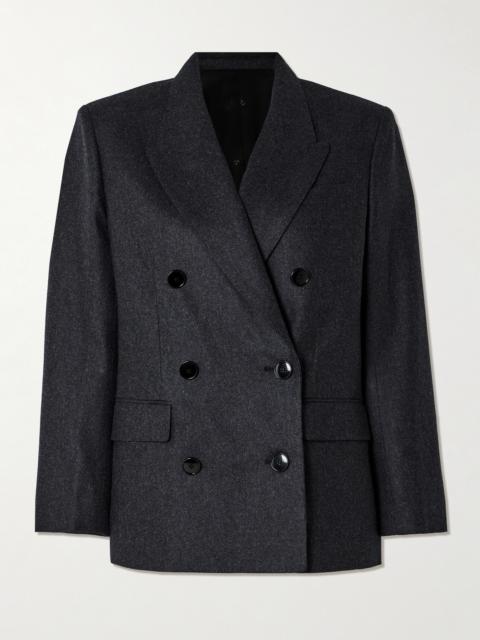 Natalia Double-breasted Wool-flannel Blazer