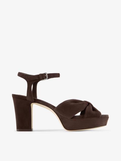 Heloise 80
Chocolate Suede Platform Sandals