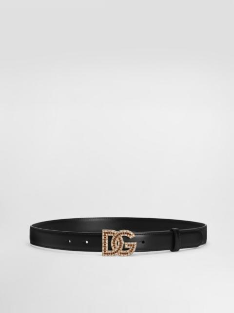 Calfskin belt with DG logo