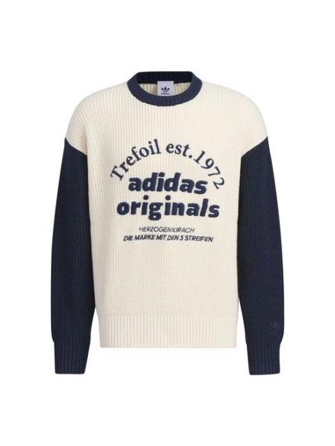 adidas originals Classic Sport Sweater (Gender Neutral) Asia Sizing 'White Night Indigo' IW6286