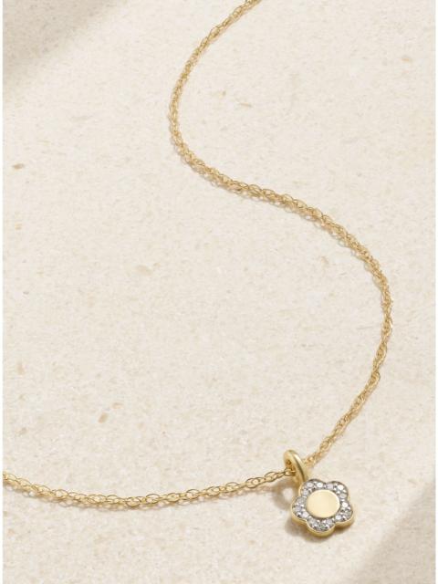 Flora mini 14-karat gold diamond necklace Gold