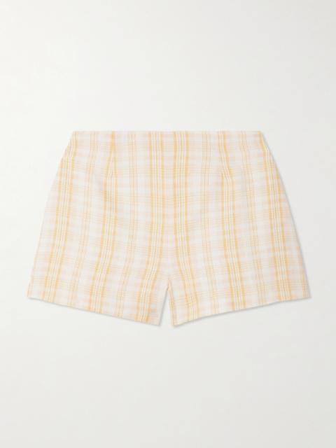 Lila Checked Linen Shorts