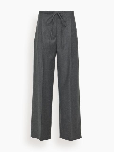 Relaxed Soft Wool Trousers in Dark Grey Melange