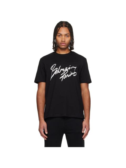 Black 'Balmain Paris' Writing T-shirt