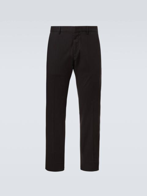 Cotton-blend slim pants