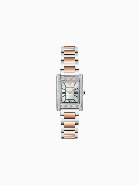 TWO-HAND TWO-TONE STAINLESS STEEL WATCH