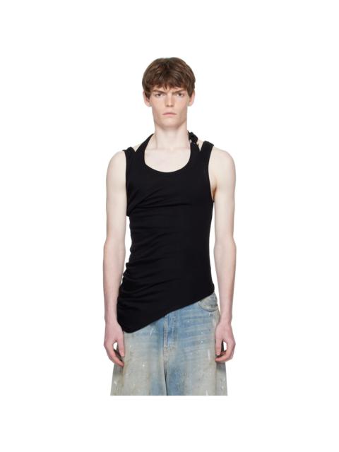 Black Twisted Double Layered Tank Top