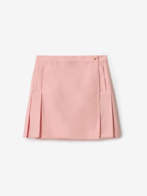 Pleated Stretch Nylon Mini Skirt