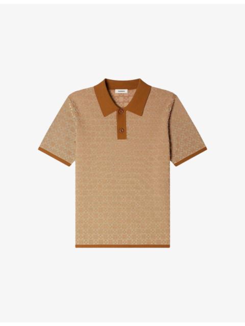 Cross Short-Sleeve Knitted Polo Shirt