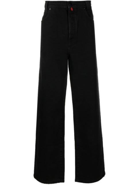 logo-patch straight-leg jeans